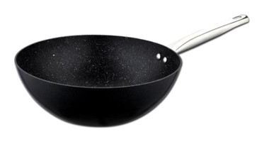 Evimsaray Zest Gusto Metal Saplı Granit 28 cm Wok Tava Siyah