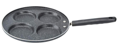 Lyrlody 4 Bölüm Plastik Saplı Alüminyum 41x24 cm Kızartma Tava Gri