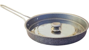 O.M.S Metal Saplı Alüminyum 34 cm Balık - Börek Tava Gri
