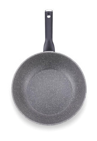 Korkmaz Palma A3914 Plastik Saplı Granit 24 cm Wok Tava Gri