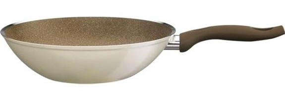 Falez FKG-1015 Plastik Saplı Alüminyum 28 cm Wok Tava Krem