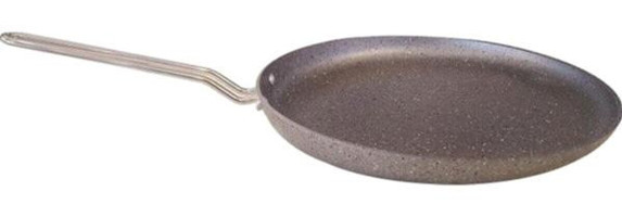 O.M.S Metal Saplı Alüminyum 26 cm Krep Tava Gri