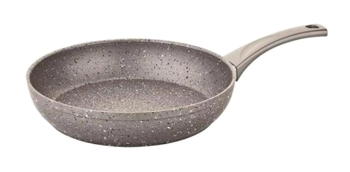 O.M.S GR304 Plastik Saplı Döküm 26 cm Düz Tava Gri