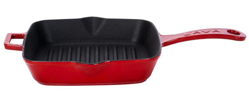 Lava Kare Döküm 20x20 cm Grill Tava Kırmızı
