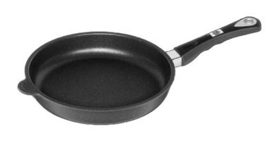 Amt Gastroguss Plastik Saplı Döküm 32 cm Düz Tava Siyah