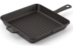 Sürel Kare Döküm Saplı Demir Döküm 24 cm Grill Tava Siyah