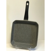 Peramari Kare Plastik Saplı Alüminyum 26x26 cm Grill Tava Gri
