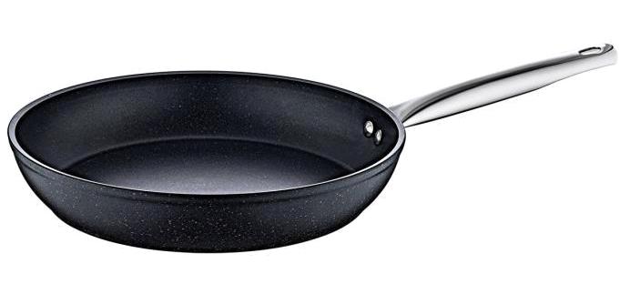Olika Siyah İnci ST2804 Metal Saplı Alüminyum 28 cm Düz Tava Siyah