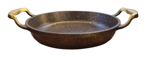 Sevgideko Döküm Saplı Döküm 16 cm Sahan Tava Altın-Siyah