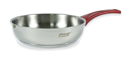 Fms Ideal Plastik Saplı Çelik 28 cm Düz Tava Kırmızı