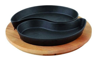 Lava Fajita Ying Yang Döküm 22 cm Düz Tava Siyah