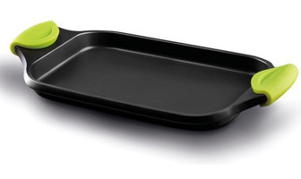 Castey Fundix Dikdörtgen Plastik Saplı Alüminyum Döküm 27 cm Düz Tava Gri