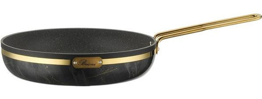 Brioni Selection Metal Saplı Granit 30 cm Düz Tava Siyah