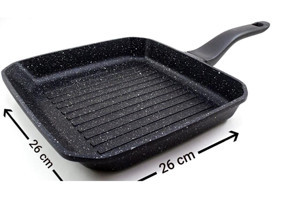 Cookcase Kare Plastik Saplı Döküm 26x26 cm Grill Tava Siyah