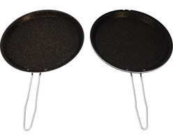 Ulutaş Metal Saplı Alüminyum 32 cm Balık - Gözleme Tava Siyah