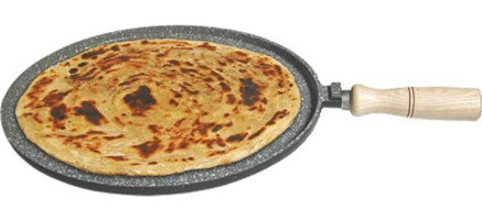 5Dm Kale Ahşap Saplı Döküm 36 cm Balık - Gözleme Tava Gri