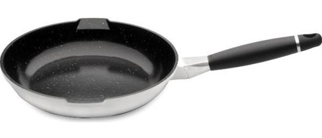 Berghoff Virgo Plastik Saplı Demir Döküm 26 cm Düz Tava Beyaz