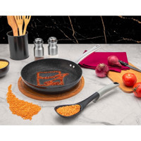 Evimsaray Zest Gusto Metal Saplı Granit 36 cm Düz Tava Siyah