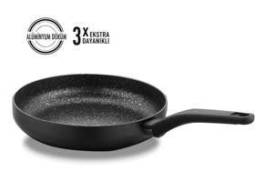 Korkmaz Lina A2886 Plastik Saplı Granit 30 cm Düz Tava Siyah