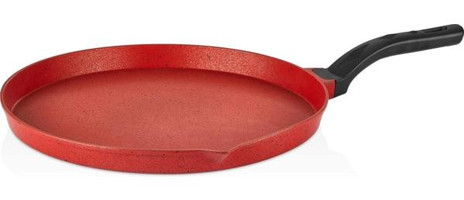 Cem Plastik Saplı Döküm 36 cm Gözleme Tava Kırmızı