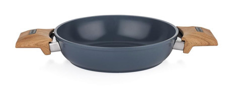 Schafer Fiesta Ahşap Saplı Seramik 20 cm Sahan Tava Siyah