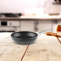 Güral Porselen Çelik Saplı Granit 24 cm Düz Tava Gri