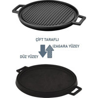 Lava Griddle Döküm 28 cm Grill Tava Gri