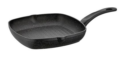 Papilla Vilma Kare Plastik Saplı Alüminyum 28 cm Grill Tava Siyah