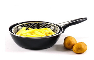 Ebruliemaye Plastik Saplı Emaye 26 cm Wok Tava Siyah