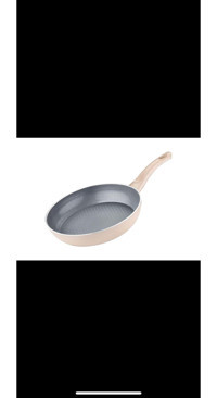 Evinda PAN-DORA Plastik Saplı Seramik 24 cm Düz Tava Krem