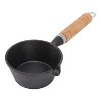 Tyenaza Mini Ahşap Saplı Demir Döküm 11 cm Kızartma Tava Siyah
