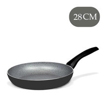 Cem Dynamic Stone Plastik Saplı Alüminyum 28 cm Düz Tava Siyah