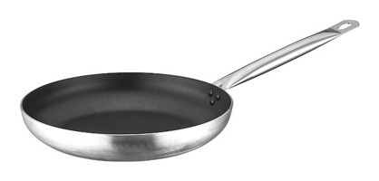 Net Çelik Yakut Çelik Saplı Alüminyum 32 cm Düz Tava Gri