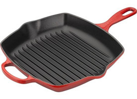 Le Creuset Kare Döküm Saplı Demir Döküm 26 cm Grill Tava Kırmızı