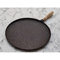 Göksan Mutfak Ahşap Saplı Döküm 34 cm Grill Tava Siyah