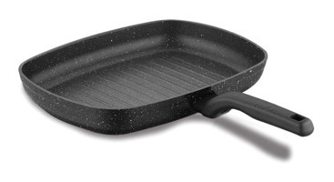 Korkmaz Ornella Plastik Saplı Alüminyum 35x25 cm Grill Tava Siyah