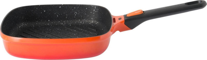 Berghoff Gem Stay Cool 2307412 Plastik Saplı Alüminyum Döküm 24 cm Grill Tava Turuncu