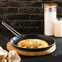 Evren Chef Çelik Saplı Alüminyum 22 cm Krep Tava Siyah