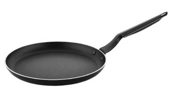 Viyalente Horeca Olala Plastik Saplı Granit 26 cm Krep Tava Siyah