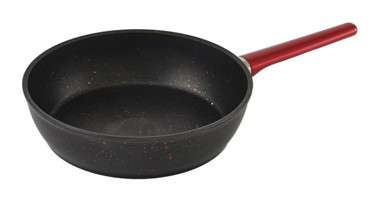 Hisar Bahama Plastik Saplı Granit 26 cm Düz Tava Kırmızı