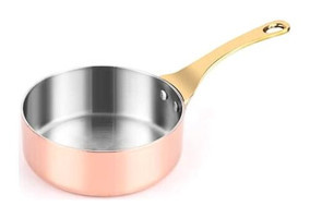 Altınbaşak Sunumluk Çelik Saplı Bakır 12 cm Düz Tava Bakır