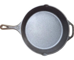 Naturpan Döküm Saplı Döküm 30 cm Düz Tava Siyah