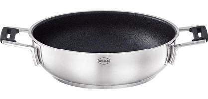 Rösle Silence Pro Pro Resist Plastik Saplı Paslanmaz Çelik 24 cm Düz Tava Gri