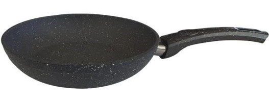 Remetta Plastik Saplı Granit 18 cm Düz Tava Siyah