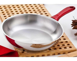 Gülsan Maxi Bakalit Saplı Çelik 24 cm Düz Tava Gri