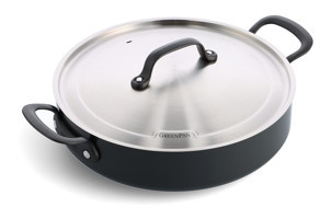 Greenpan Kapaklı Demir Saplı Seramik 30 cm Güveç Tava Siyah