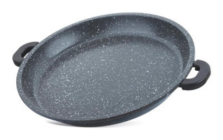Thermoad Plastik Kulplu Granit 36 cm Gözleme Tava Gri