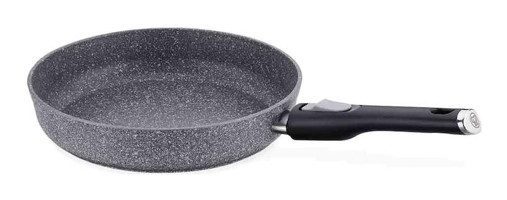 Korkmaz Palma A3925 Plastik Saplı Granit 24 cm Düz Tava Gri