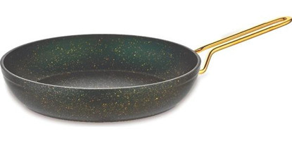 Evimsaray S-8228 Metal Saplı Granit 28 cm Düz Tava Siyah