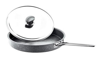 O.M.S Kapaklı Metal Saplı Alüminyum 28 cm balık Tava Gri
